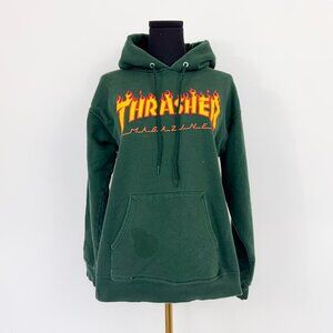 THRASHER LOGO GREEN HOODIE * FLAWS SHOWN